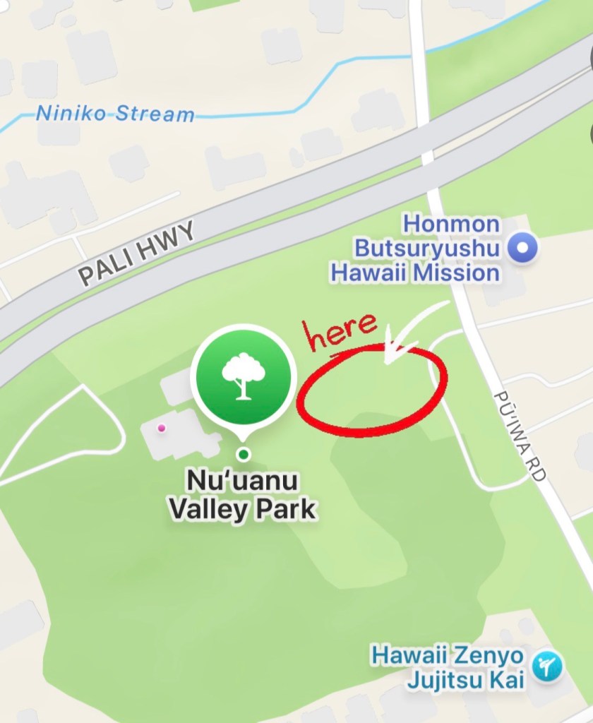 map of Nuuanu Valley Park